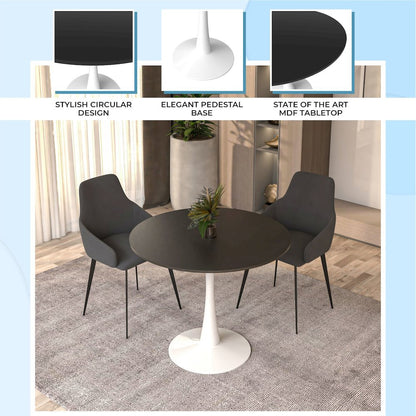 Bristol Mid-Century Modern Round Dining Table