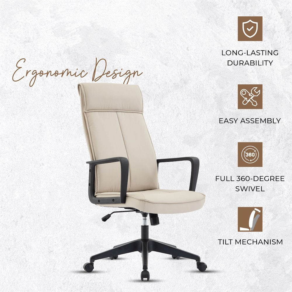 Aiaria Collection Modern Office Chair In Tan
