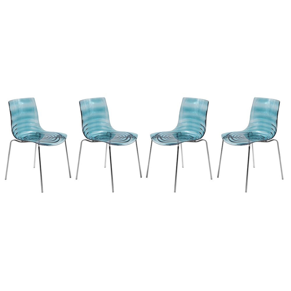 Astor Water Ripple Design Dining Chair Set of 4