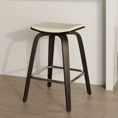 Wooden Counter Stool in Taupe