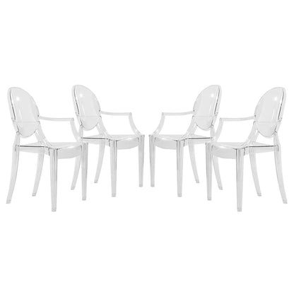 Carroll Modern Acrylic Dining Side Chair, Set of 4