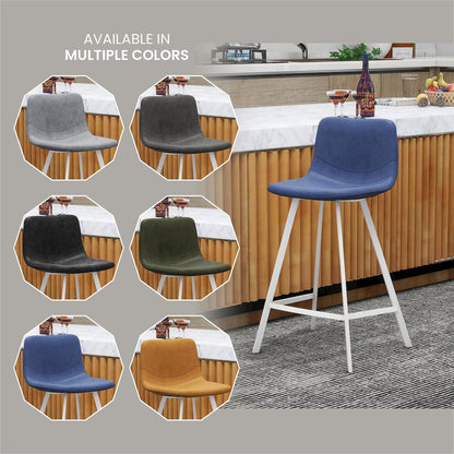 Elland - Counter stool - Peacock Blue - White Base