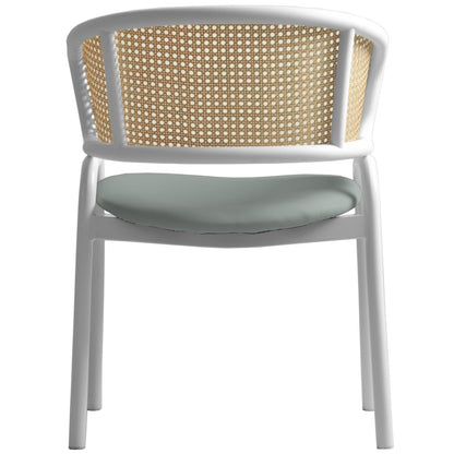 Ervilla - Dining Chair - White frame in Grey Leather
