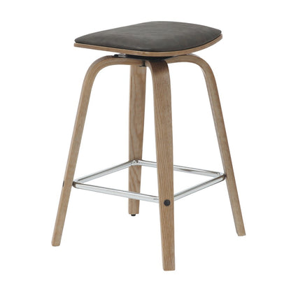Wooden Counter Stool in Brown