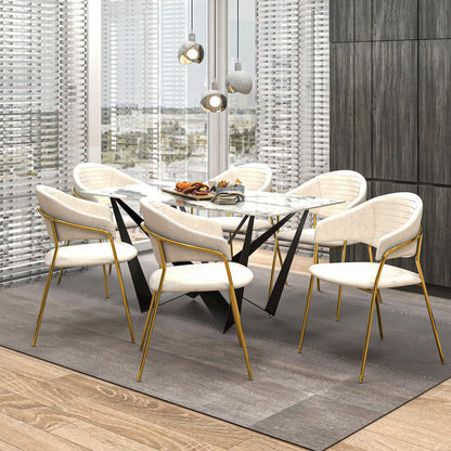 Bella Collection Modern Dining Chair in Off White