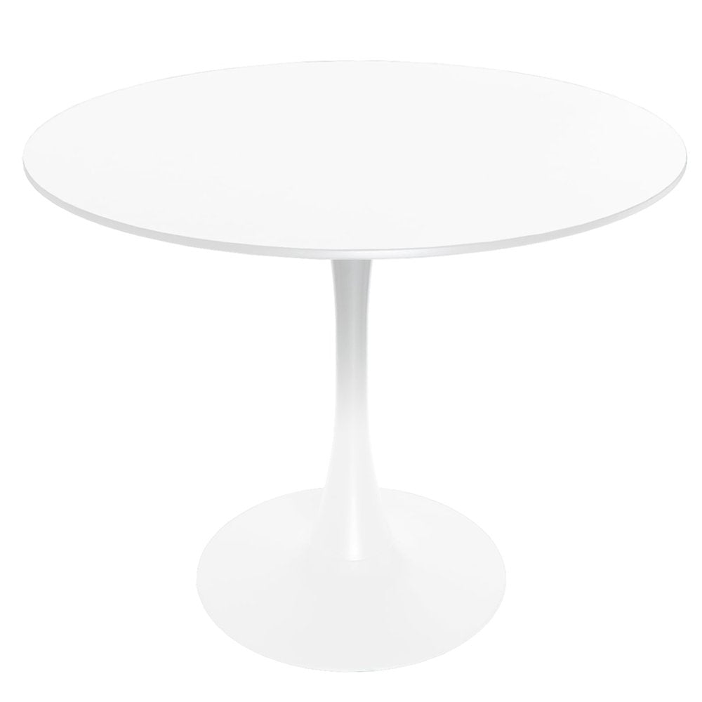 5-Piece Dining Set Round White MDF Dining Table
