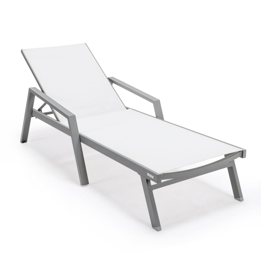 Marlin Patio Chaise Lounge Chair in White