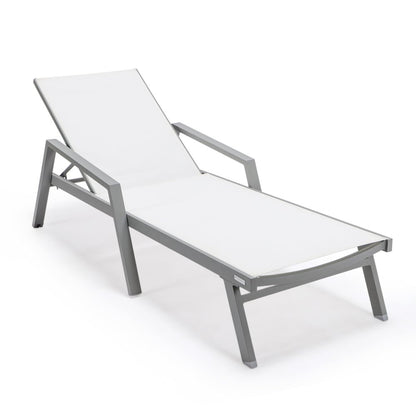 Marlin Patio Chaise Lounge Chair in White