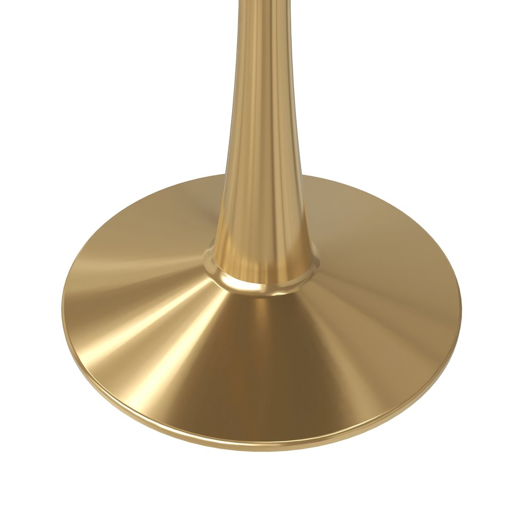 Bristol 35" round dining table Gold Base With Black Top