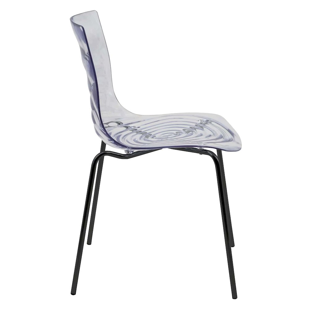 Astor Modern Dinin Chair, Single Chair, Black Base with Clear Seat Set of 2