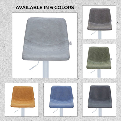 Tilbury - Bar stool -White base- Light Grey
