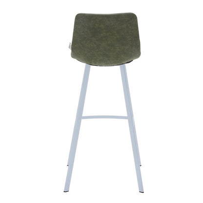 Elland - Bar stool - Olive Green- White Base