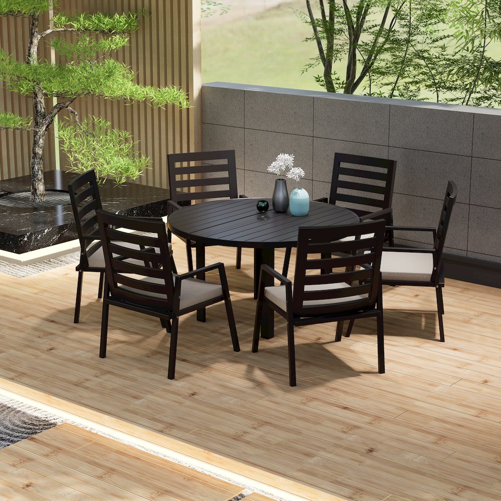 Chelsea 48″ Round Outdoor Aluminum Dining Table for Patio
