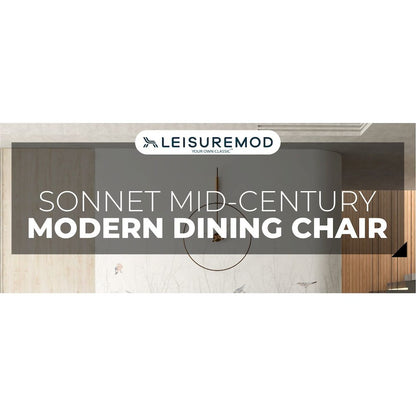Sonnet Series Modern Dining Chair in Charcoal Fabric