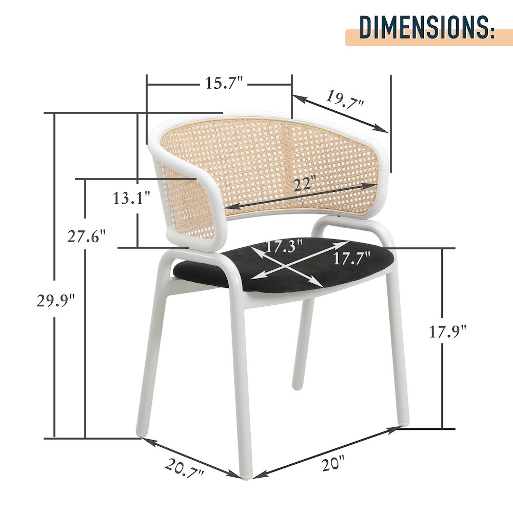 Ervilla - Dining Chair - White frame in Black Leather