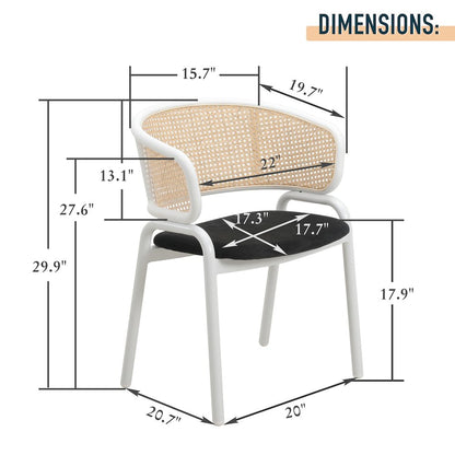 Ervilla - Dining Chair - White frame in Black Leather