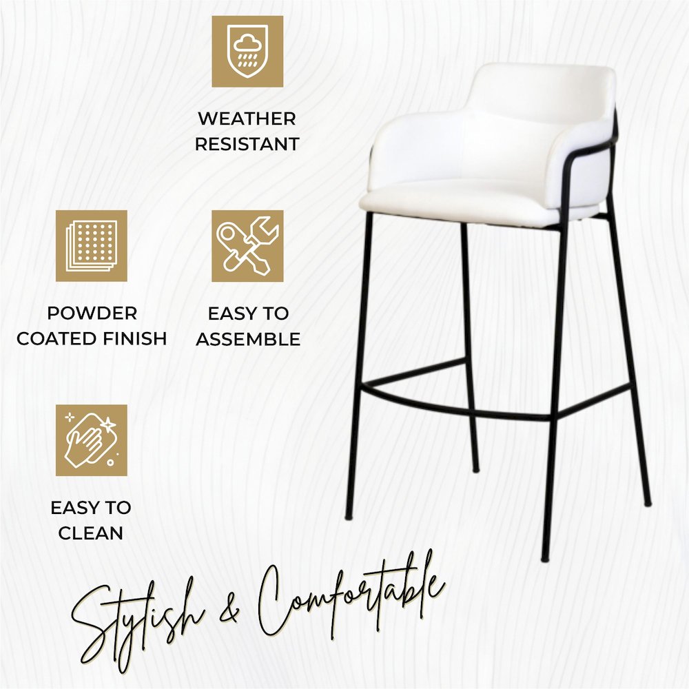 Axis Collection Modern Bar height Chair in White