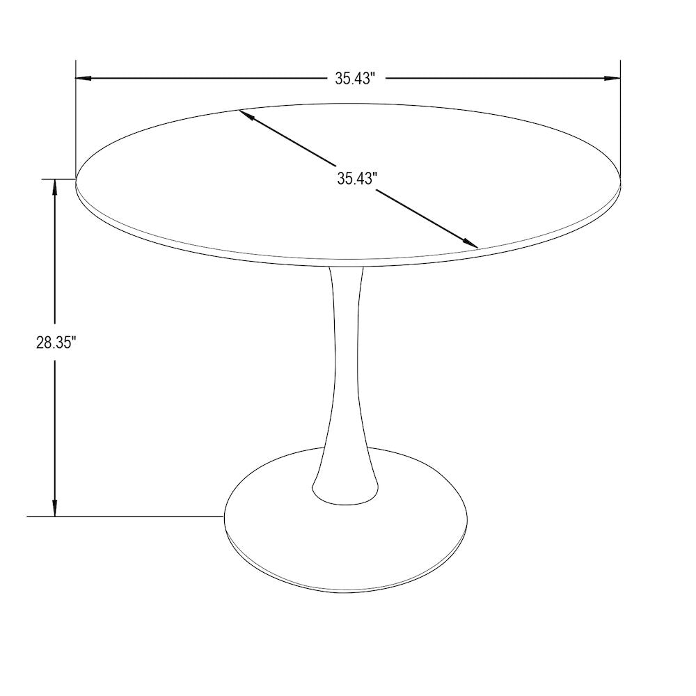 Bristol Mid-Century Modern Round Dining Table