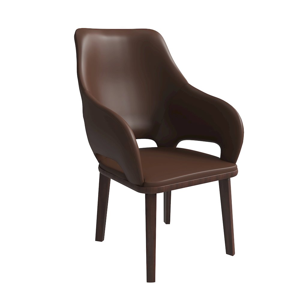 Vivara Collection Modern Dining Chair in Dark Brown