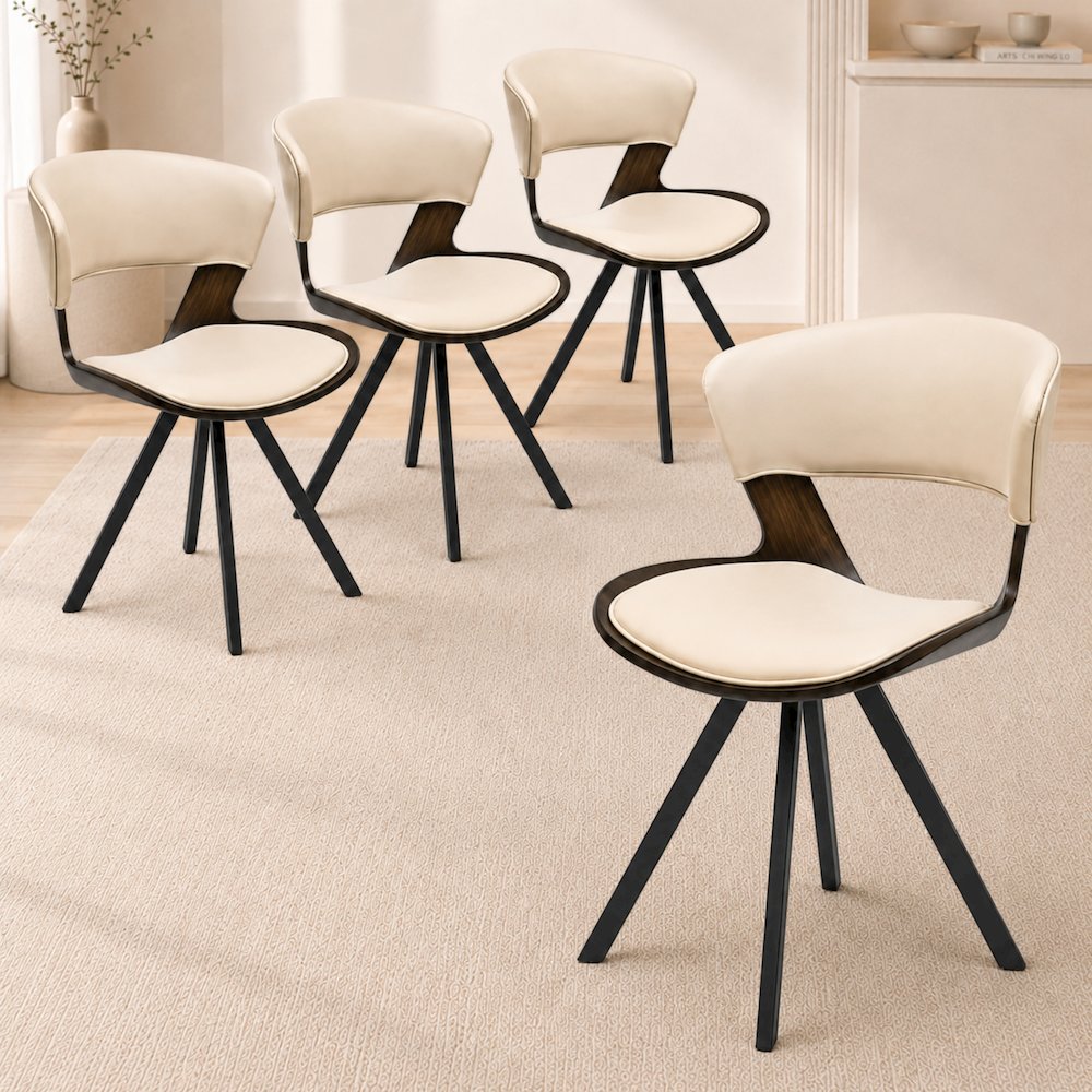 Bristol Dining table, White Base with 36" Round Marbleized Black MDF top