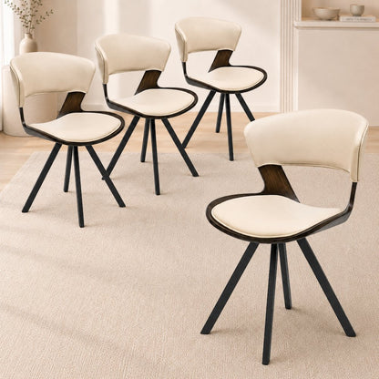 Bristol Dining table, White Base with 36" Round Marbleized Black MDF top