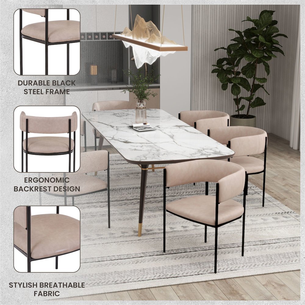 Cyril Collection Modern Chair in Taupe