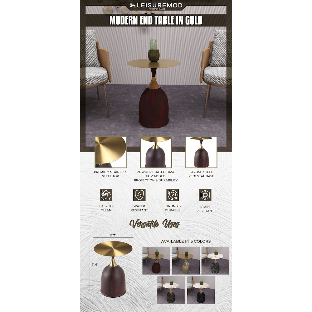 Oslo Collection Modern End Table In Wood Brown