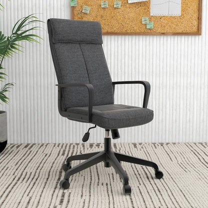 Aiaria Collection Modern Office Chair In Charcoal Fabric
