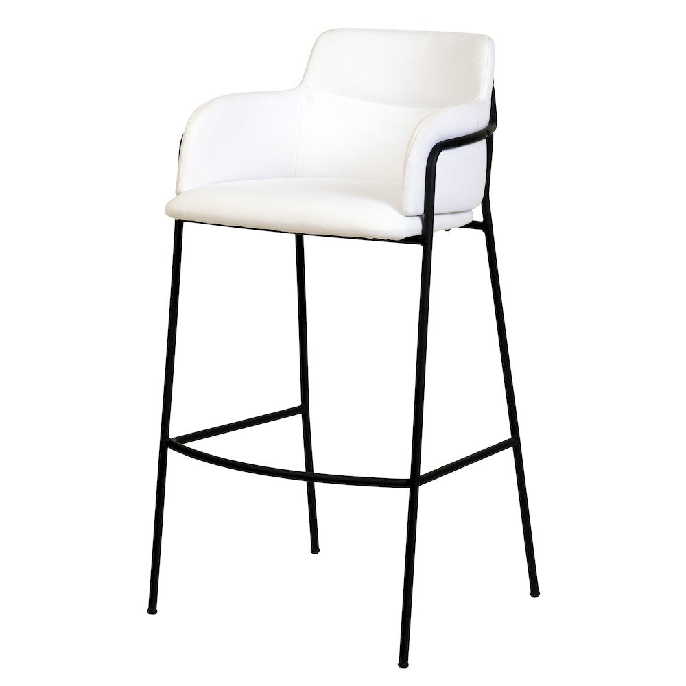 Axis Collection Modern Bar height Chair in White