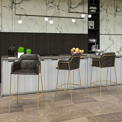 Axis Collection Modern Gold Bar height Chair in Charcoal