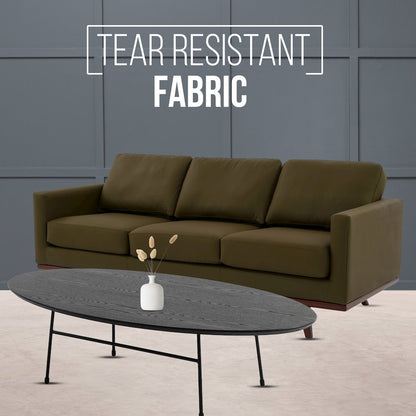 Chester Modern Faux Leather Sofa in Green Leather