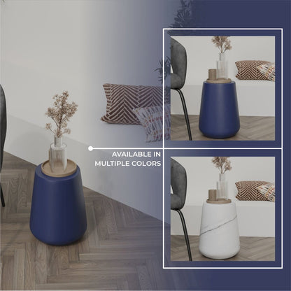 Modern Side End Table Glint Series In Saphire Blue