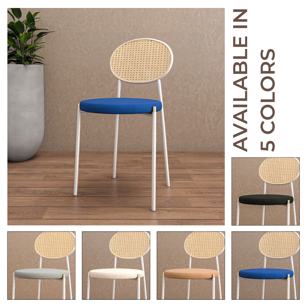Euston Collection Modern Dining Chair White Frame In Blue