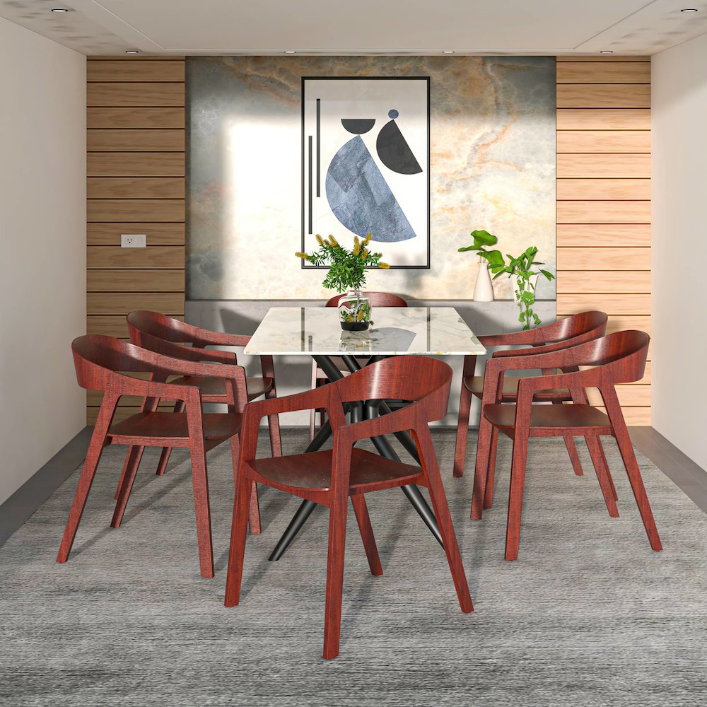 Rivo Collection Elegant Dining Chair in Dark Brown Wood