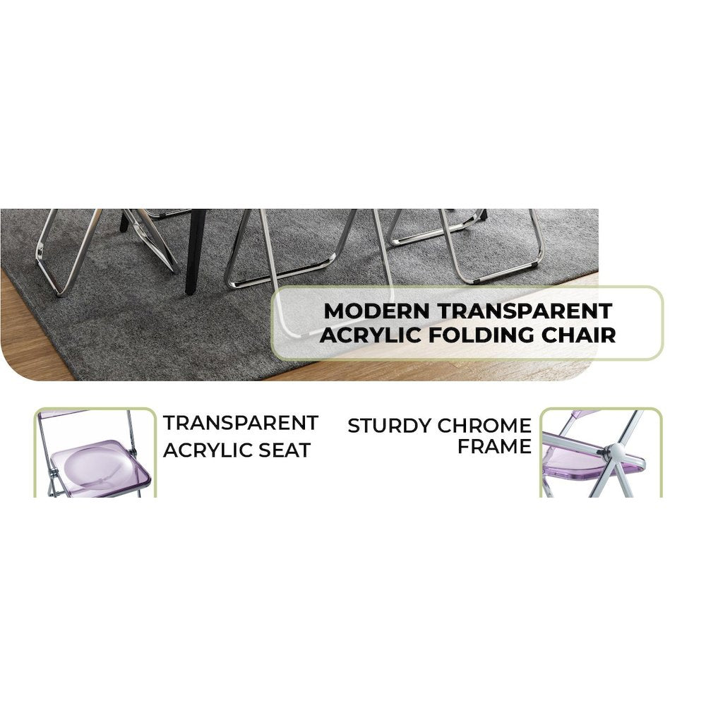 Lawrence Acrylic Folding Chair With Metal Frame