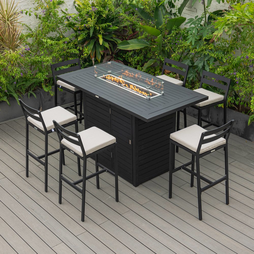 Chelsea Collection Modern Aluminum Outdoor Bar Chair Set of 4