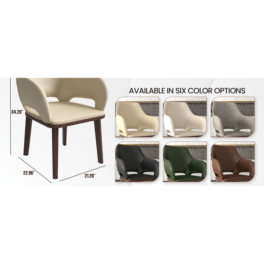 Vivara Collection Modern Dining Chair in Off White
