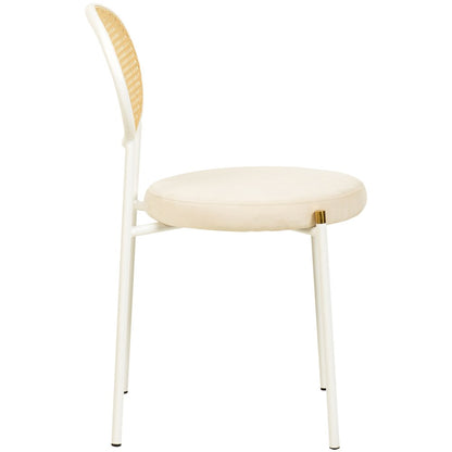 Euston Collection Modern Dining Chair White Frame In Beige