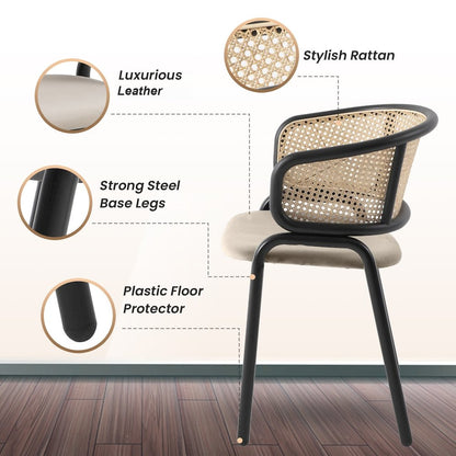Ervilla - Dining Chair - Beige Leather