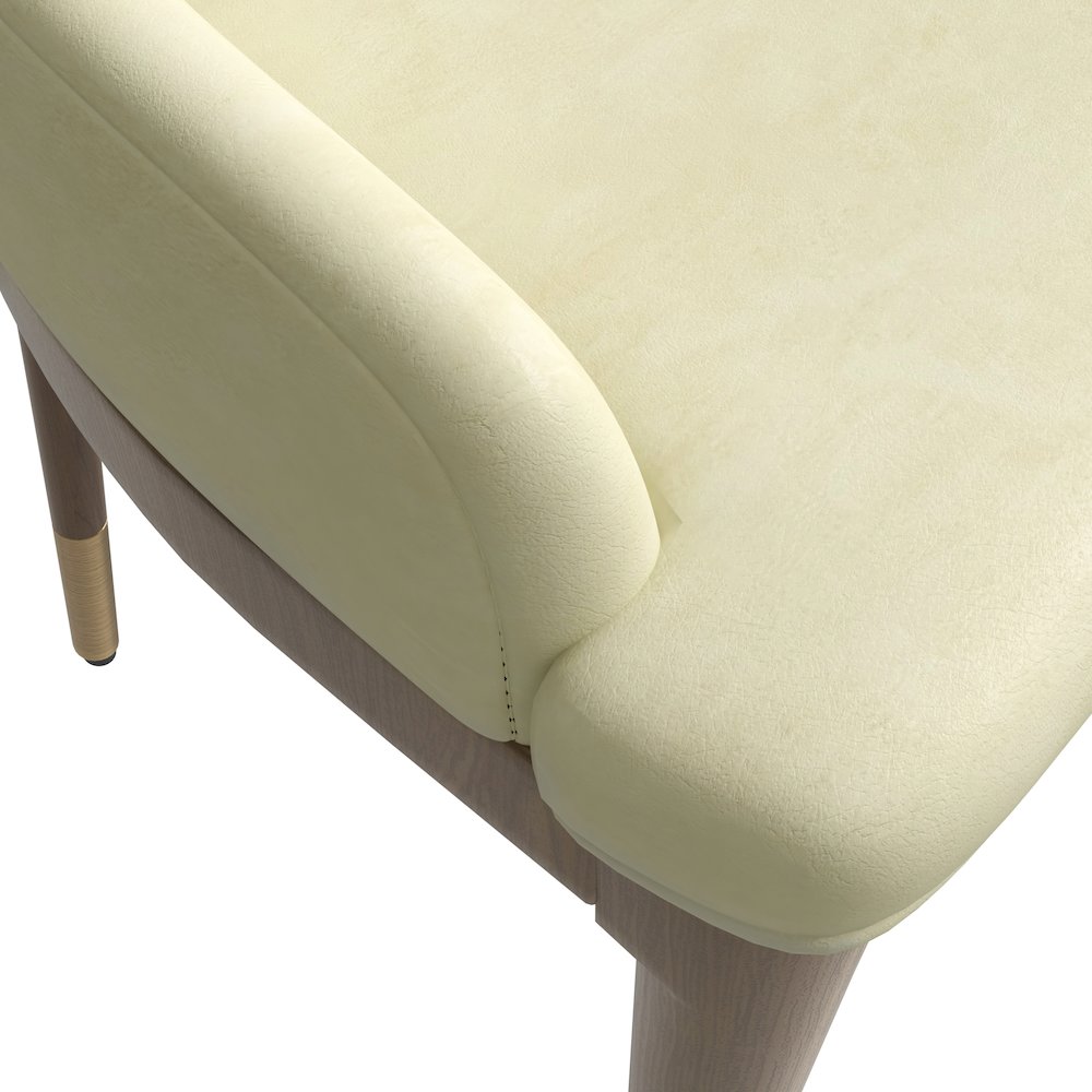 Viva Collection Modern Wooden Dining Chair in Cream