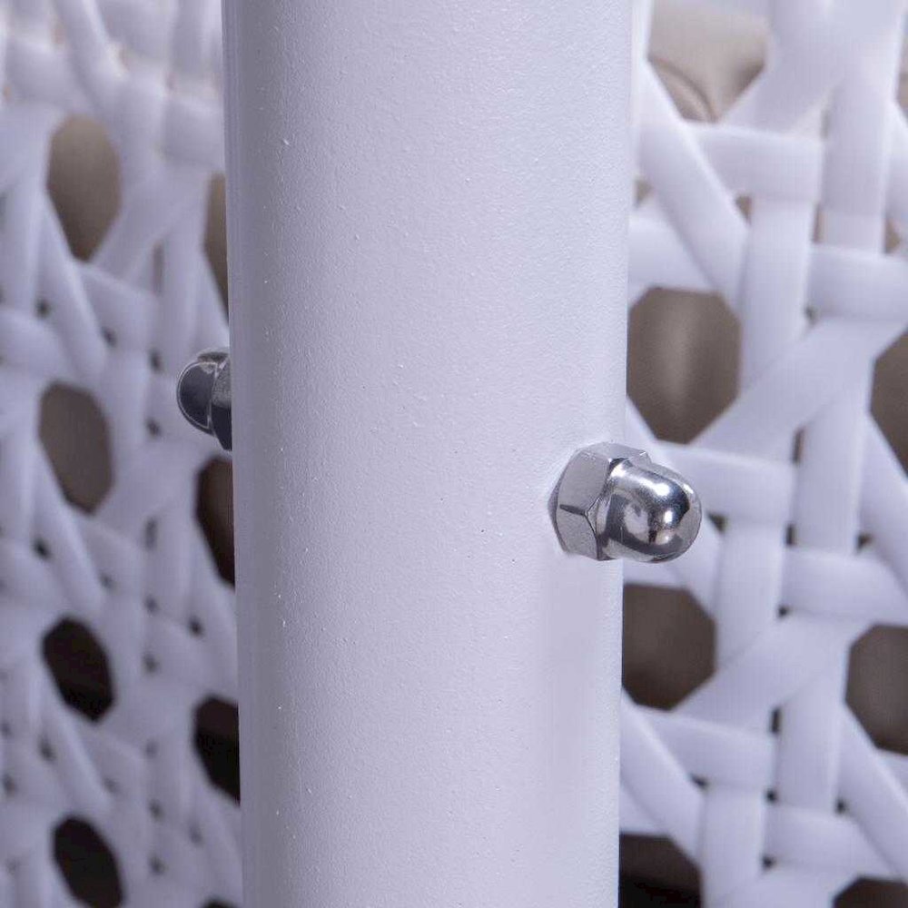 White Wicker Hanging 2 person Egg Swing Chair