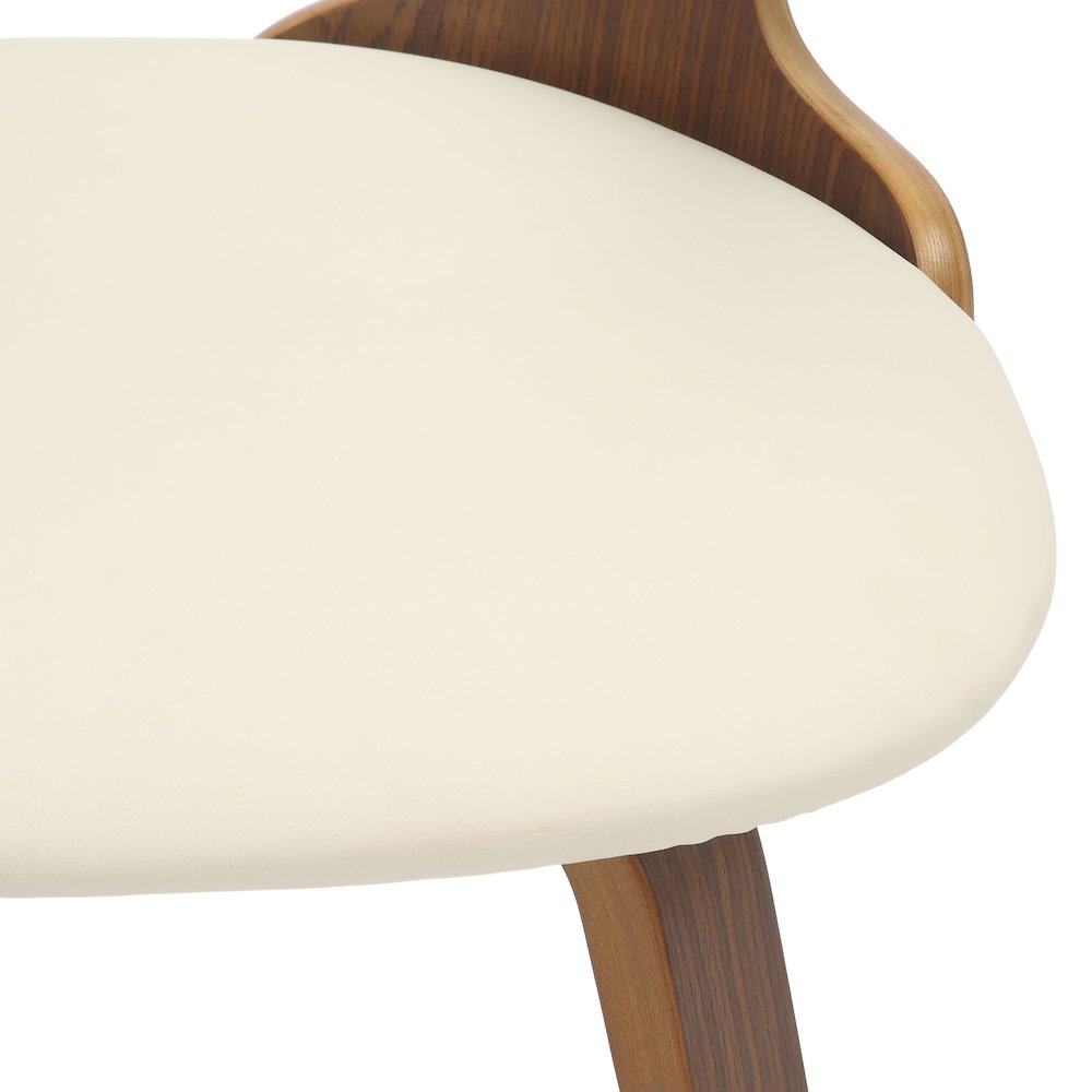 Modern Wooden Dining Chair, Walnut Frame in Taupe Klyne Collection By LeisrueMod