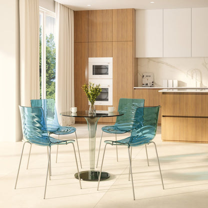 Astor Water Ripple Design Dining Chair Set of 4