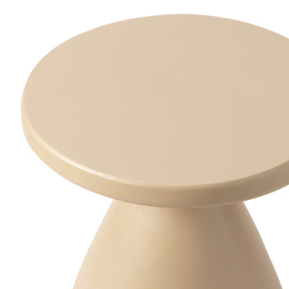Dune Collection Fiberglass Outdoor Side Table in Beige