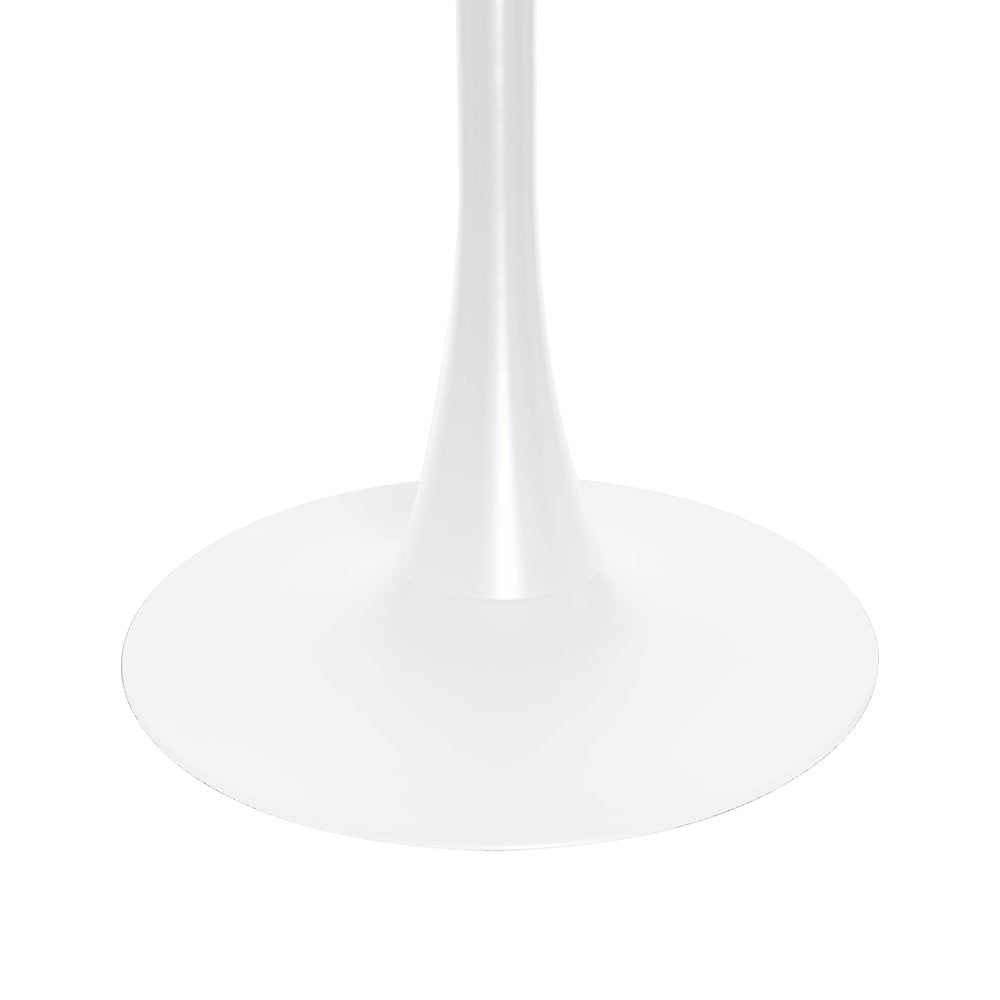 5-Piece Dining Set Round White MDF Dining Table