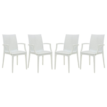 Weave Mace Indoor/Outdoor Chair (With Arms), Set of 4