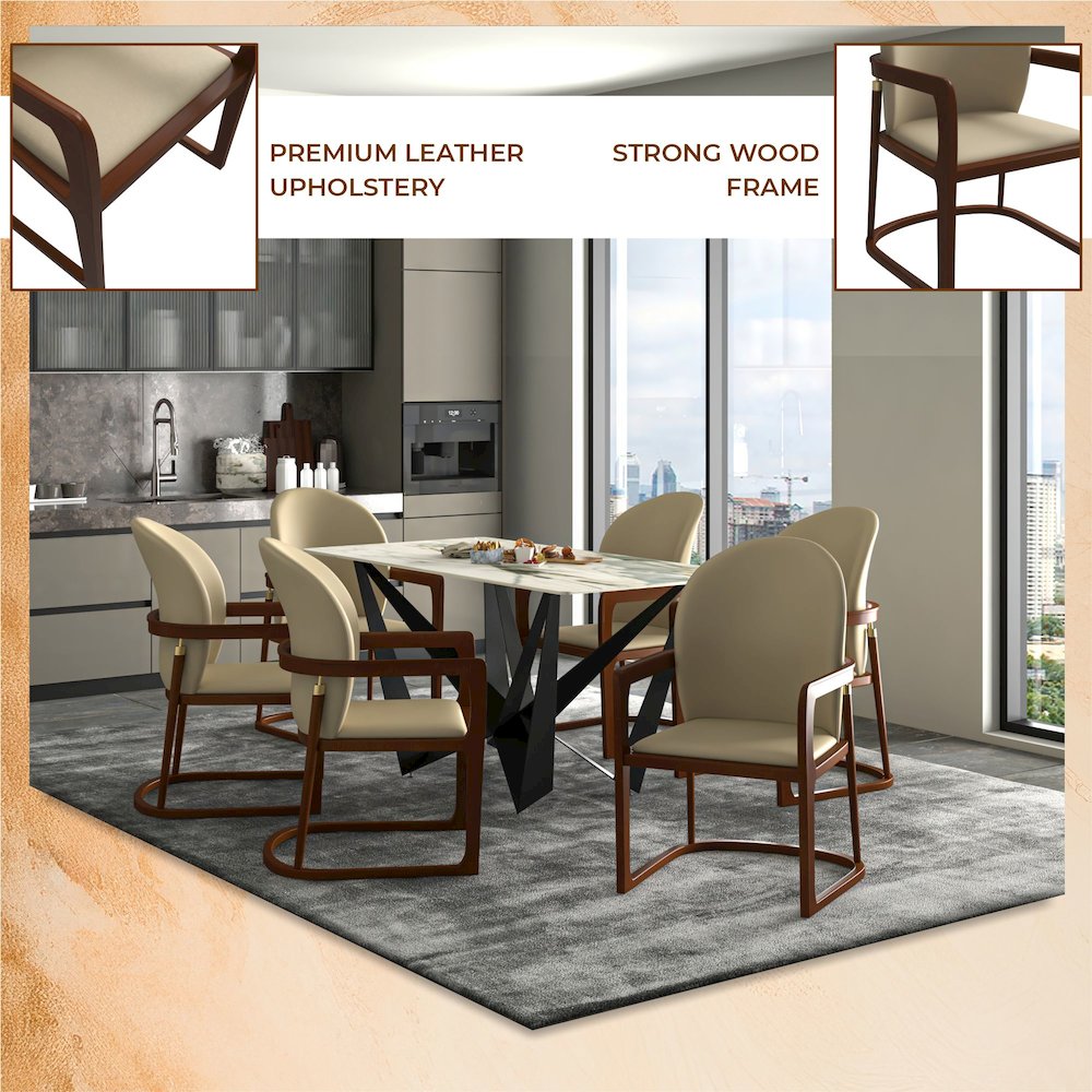 Svelta Elegant Wooden Dining Chair in Toupe