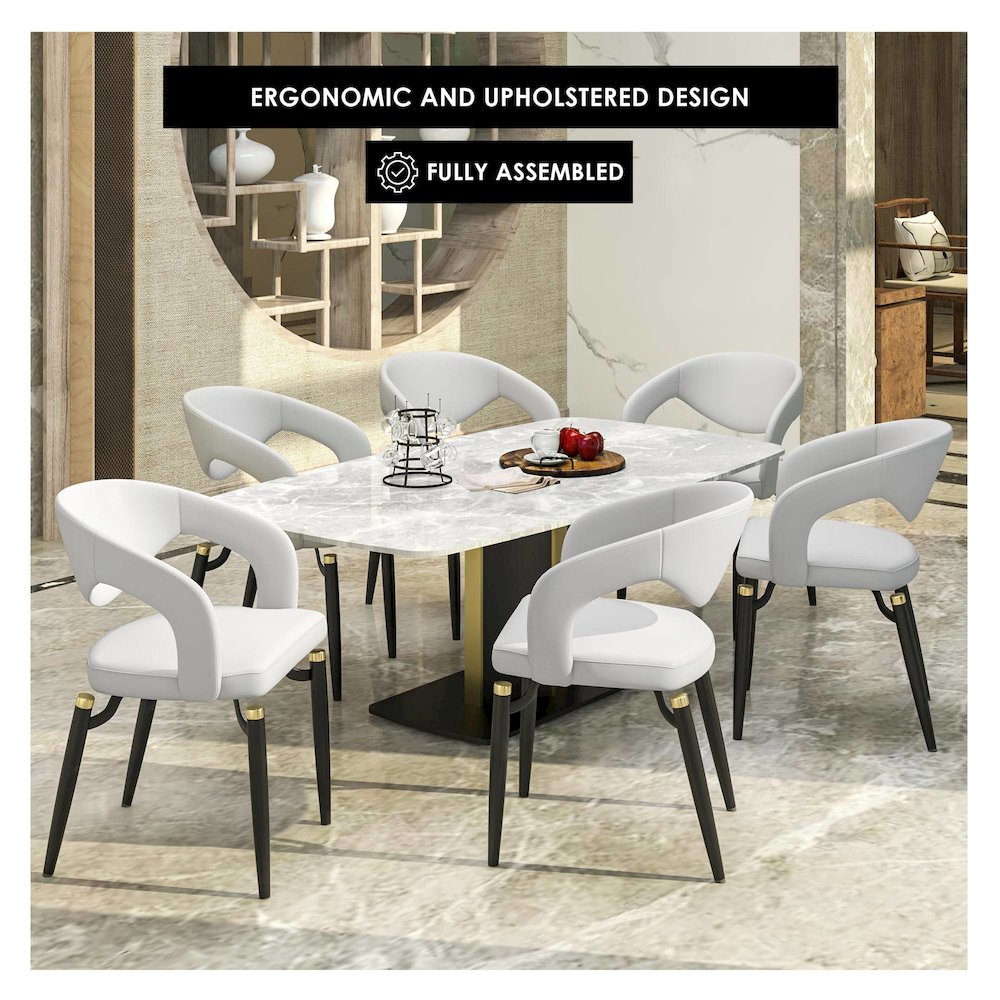 Entice Collection Modern Dining Chair Set of 4 in White