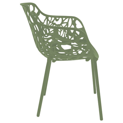 Modern Devon Aluminum Armchair, Set of 4