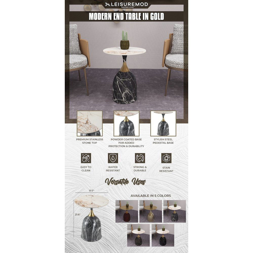 Oslo Collection Modern End Table In Grey